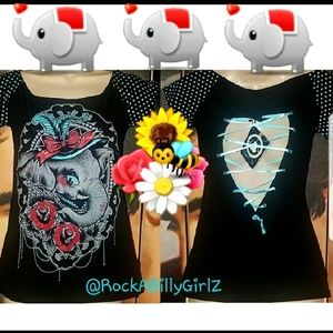 Too Fast Elephant Smell the Roses Top Valentine's Heart Cut Out Laceup Back